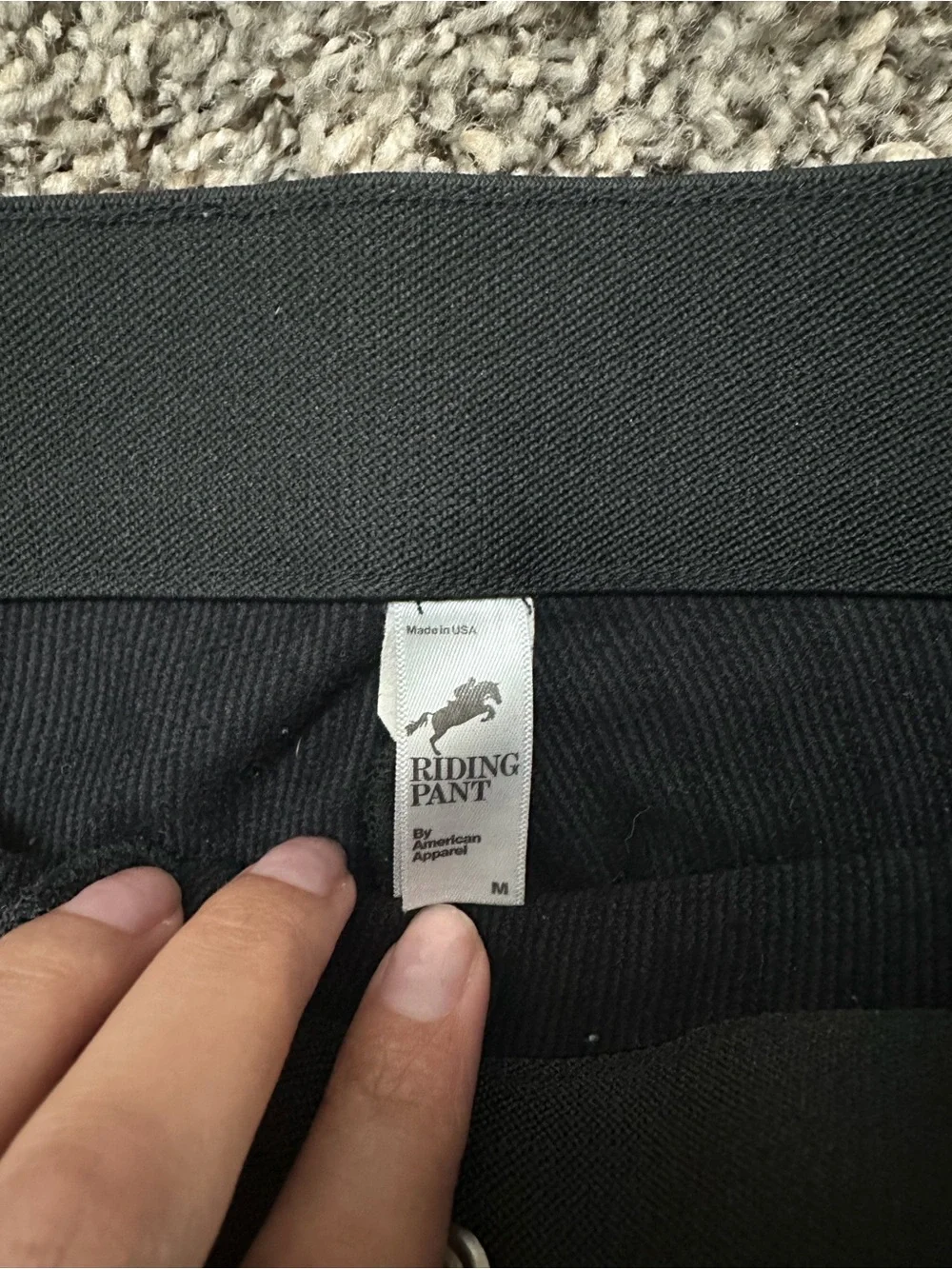 American Apparel Black Ribbed Riding Pants - Picture 3 of 3